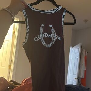 SO Brown Top with Zebra Accents